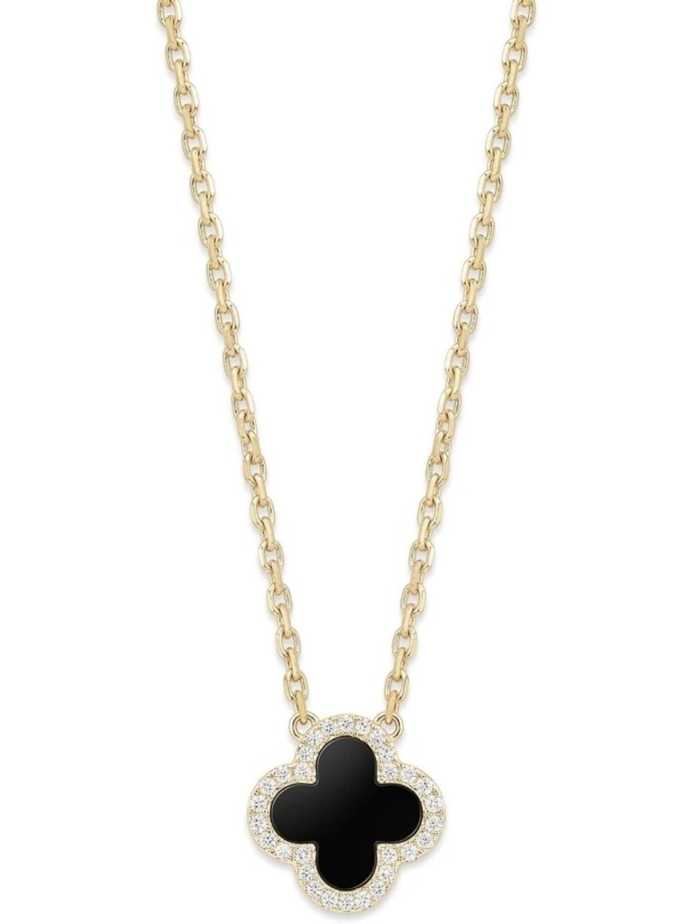 14K Gold Plated Four Leaf Clover Pendant Necklace - Lucky Charm Jewelry for